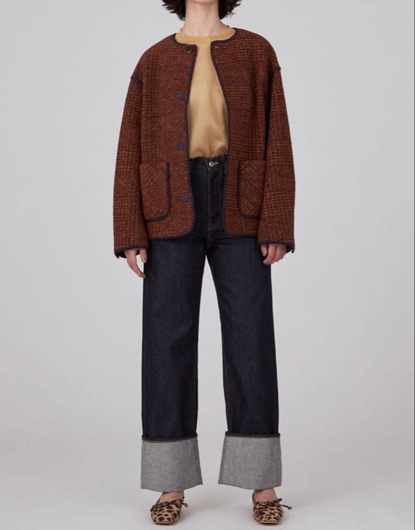 TOMORROWLAND MACPHEEチェックスパーク クルーネックジャケット