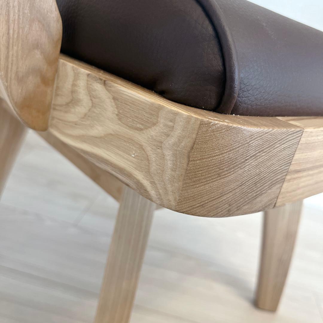 回転式 肘付き 介護 福祉にも最適 高級 天然木NAGAREチェア 美品