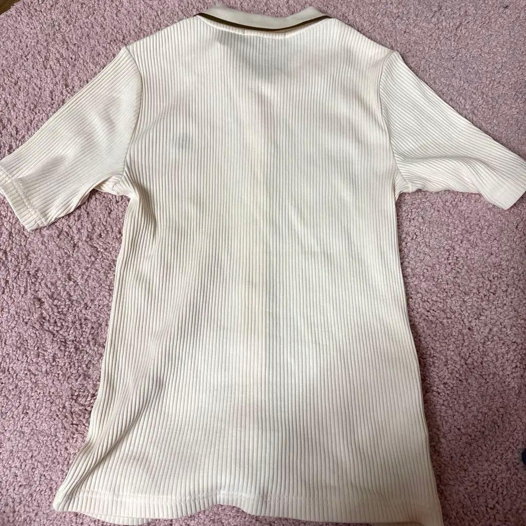 フレッドペリー リブ編みポロニット半袖 クリーム色