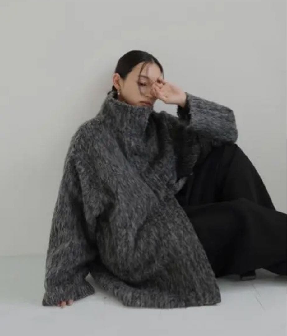 LIAN hellam ステンカラーコート　シャギースタンドカラーコート