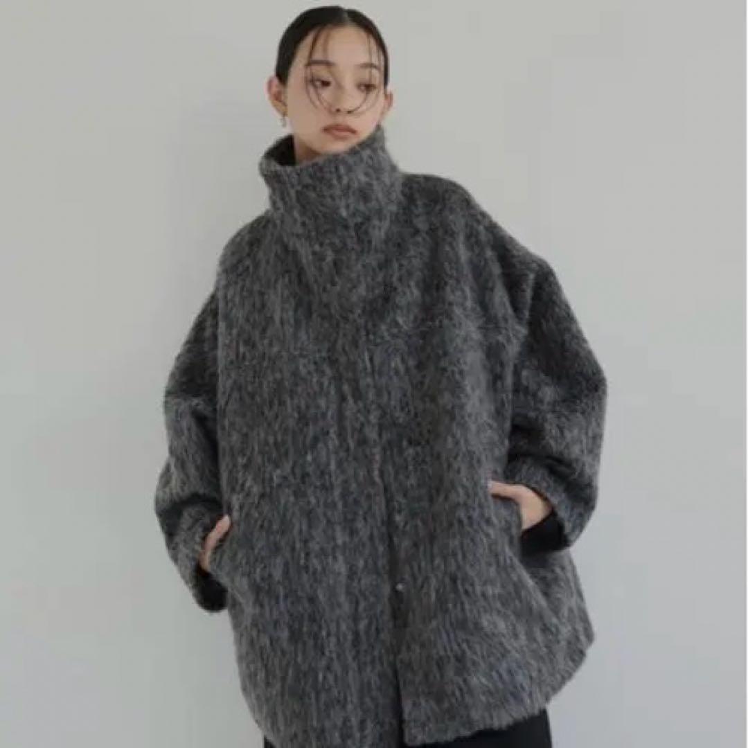 LIAN hellam ステンカラーコート　シャギースタンドカラーコート