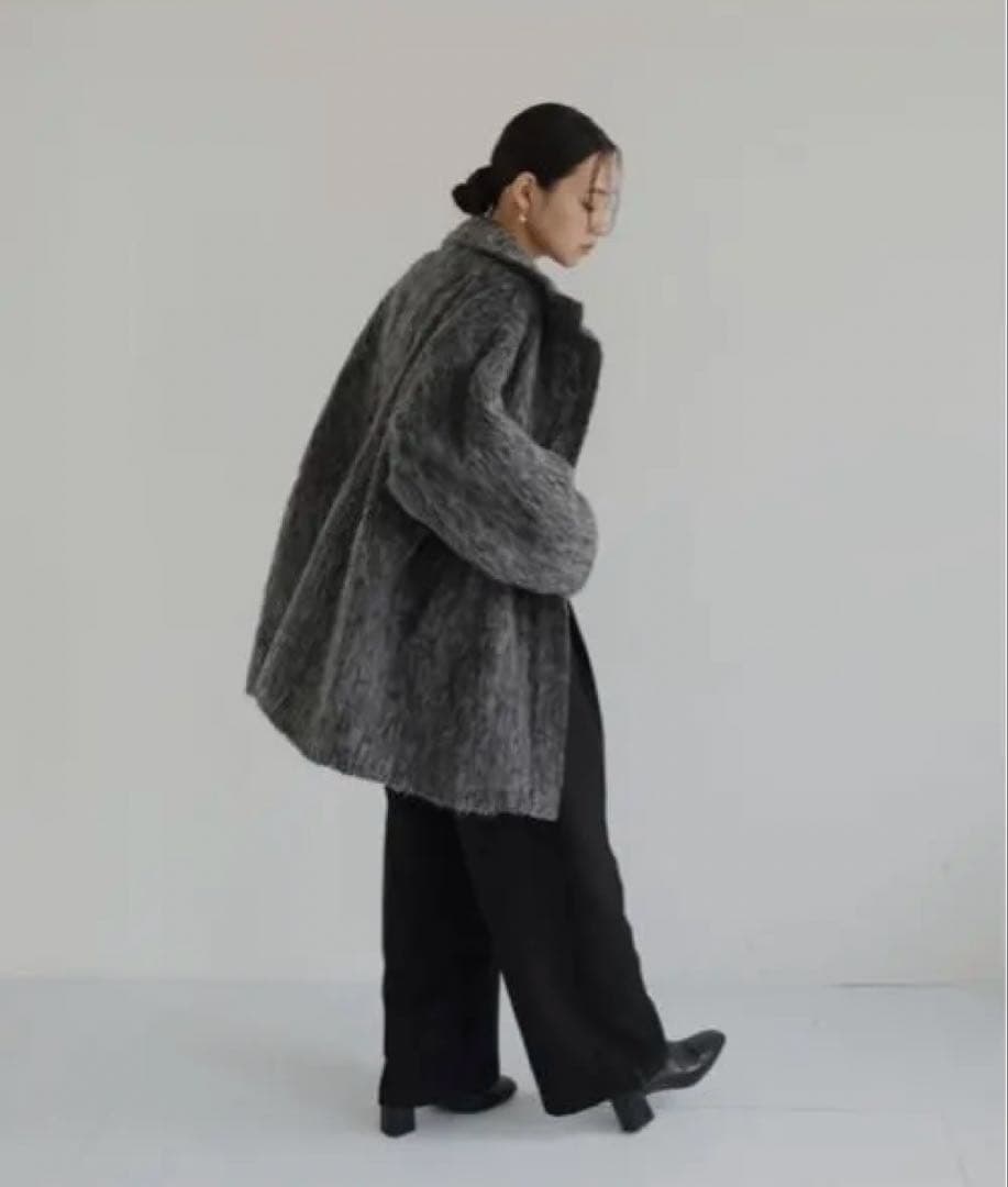 LIAN hellam ステンカラーコート　シャギースタンドカラーコート