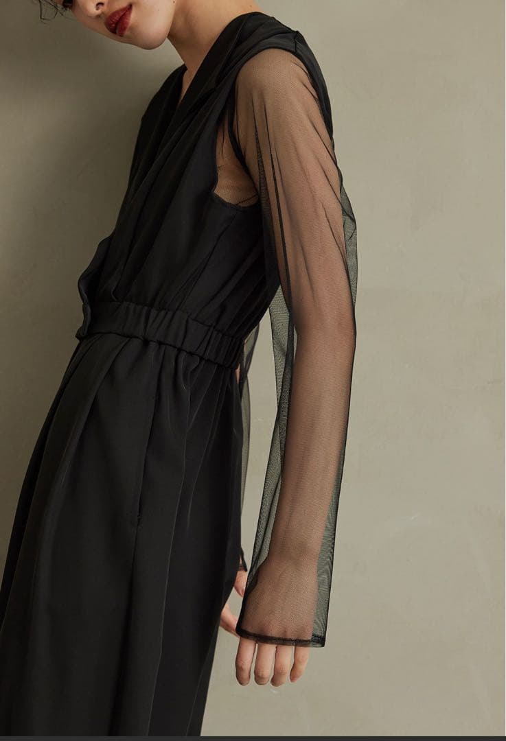 ♡niana / Kana スタンドアウトカラーオールインパンツ　ブラック　M