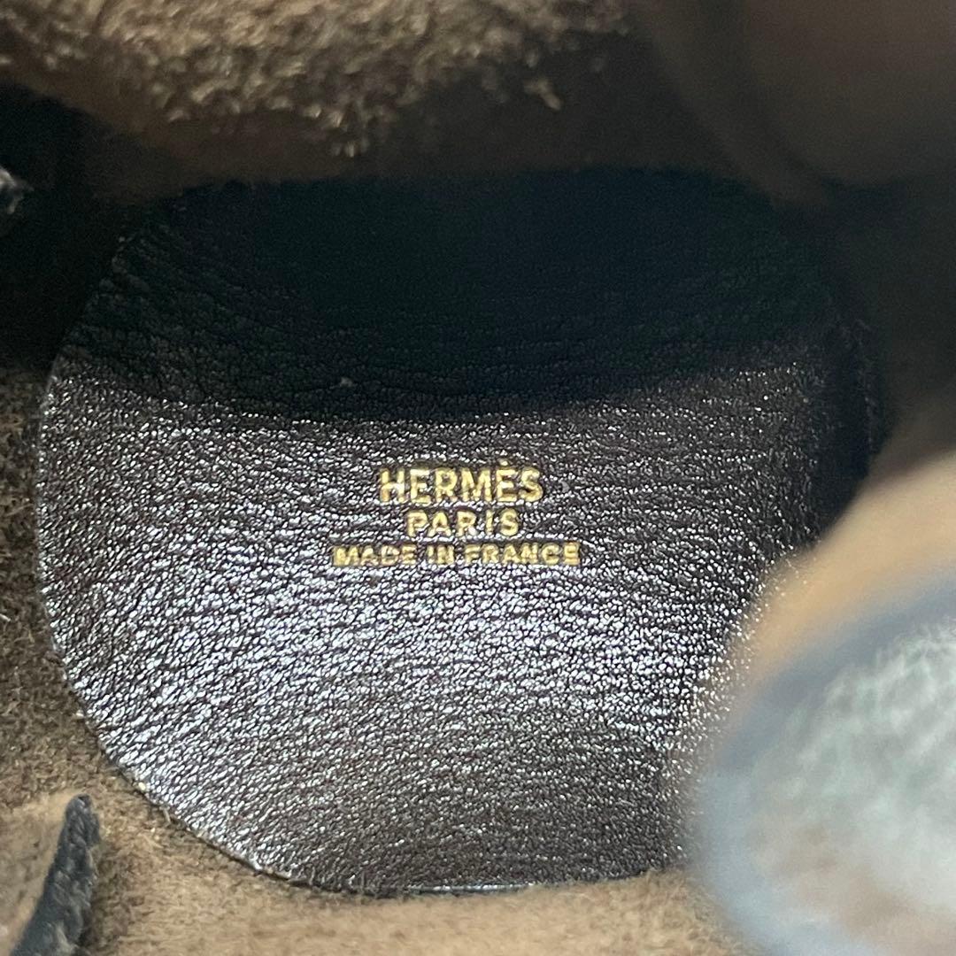 C*2様 HERMES ヴェスパポーチ　ダークブラウン レザーチャーム