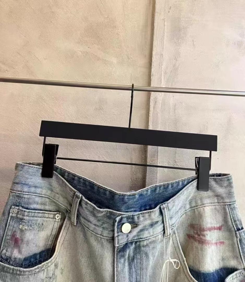 ANCELLM25ssダメージ加工 ライトブルーデニムパンツ