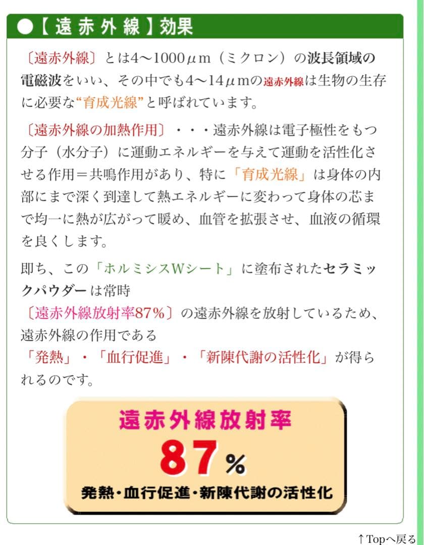 ホルミシスWシート　遠赤外線　温熱器ヒートテックプロ