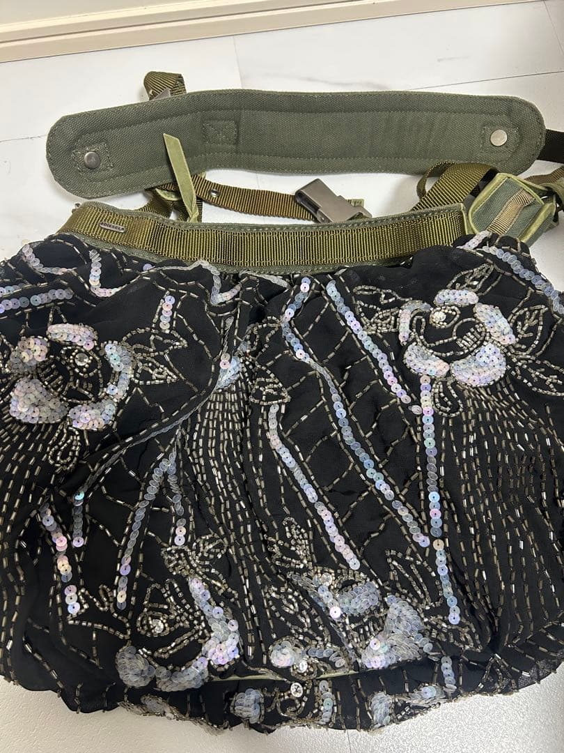 新品❗️00s y2k diesel ショルダーバッグ　スタッズ　ビーズ　ラメ