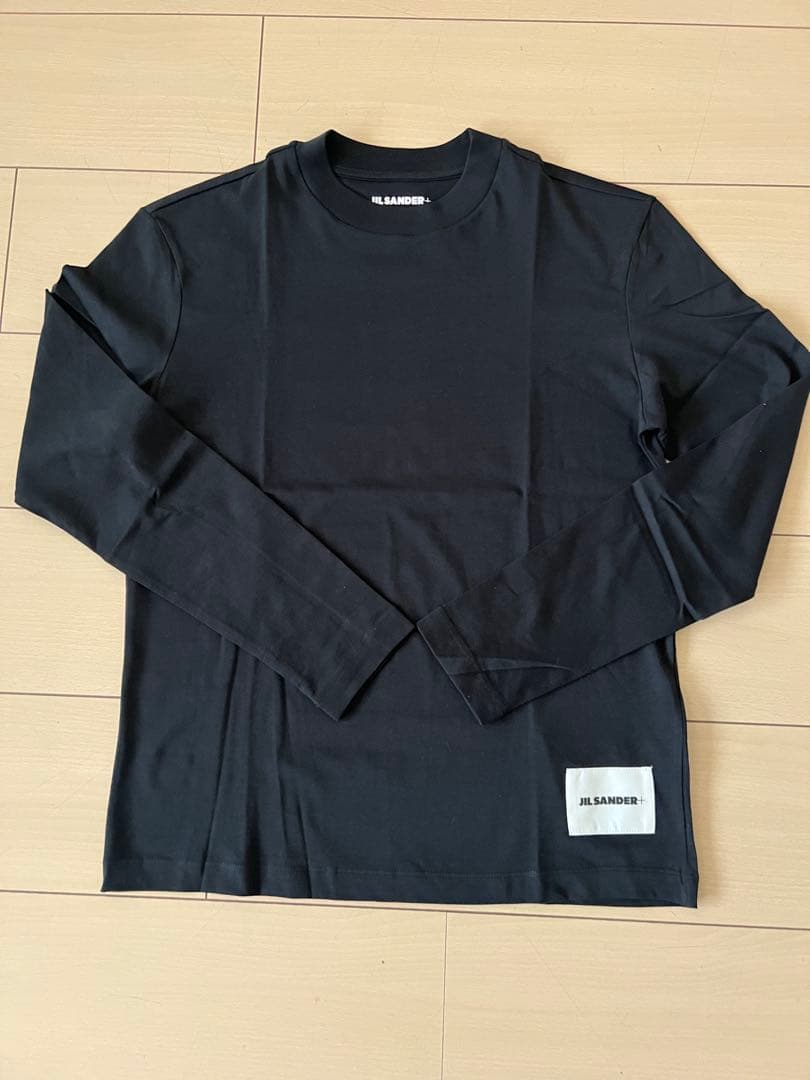 JIL SANDER+ ジルサンダー 1枚ロゴ　長袖Tシャツ　黒