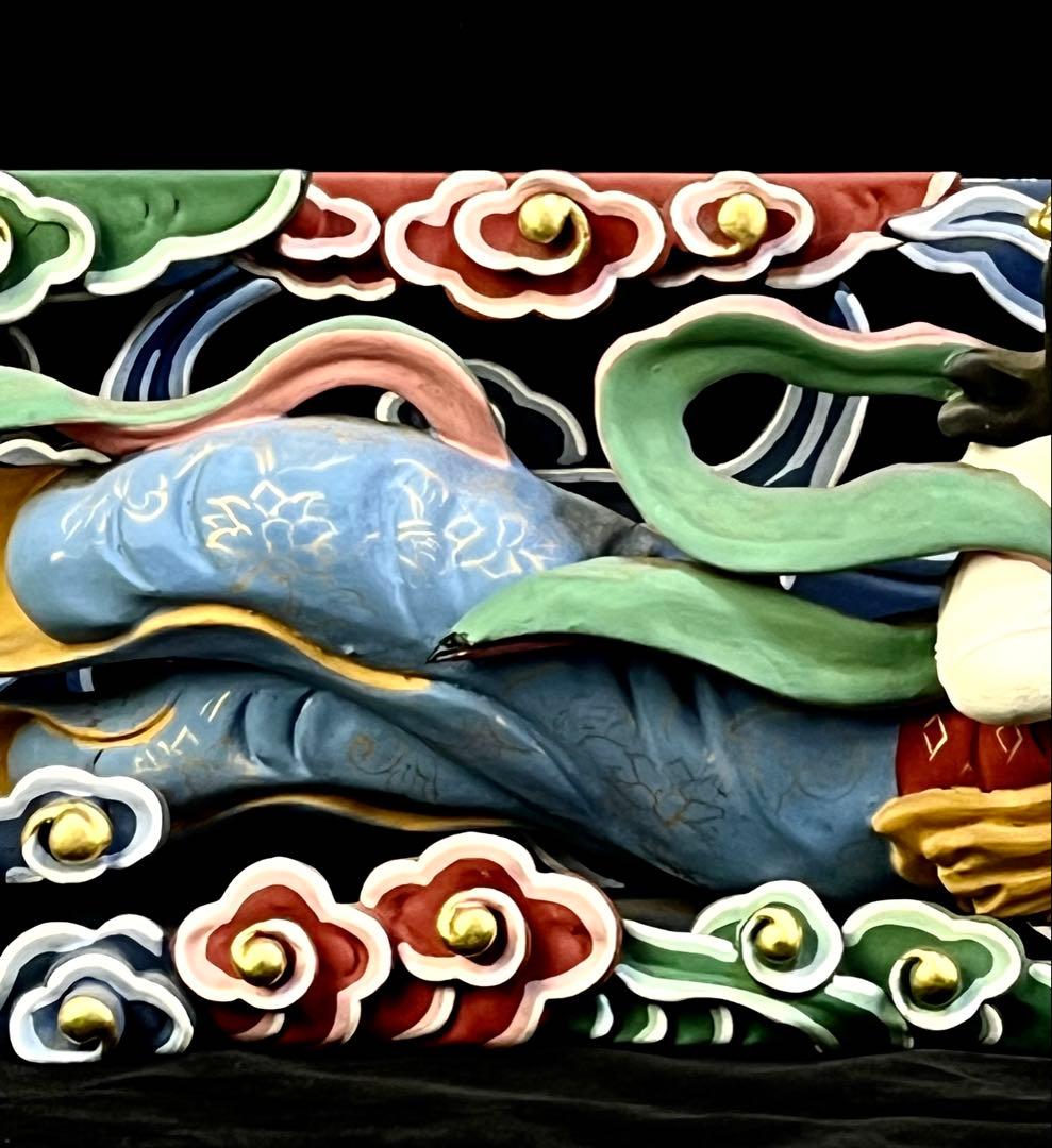 特価【欄間　天女】80ｃｍ　透かし彫り　美術的装飾　カラー　天からの守護