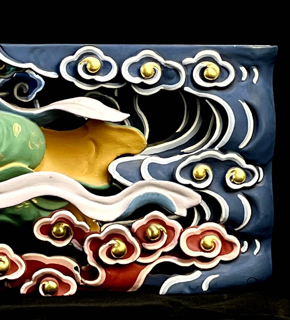 特価【欄間　天女】80ｃｍ　透かし彫り　美術的装飾　カラー　天からの守護