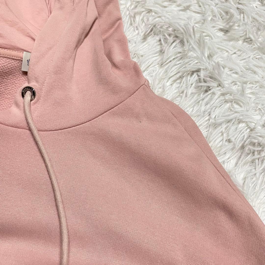 MONCLER・モンクレール・パーカー・ロゴプリント・ピンク・Lサイズ