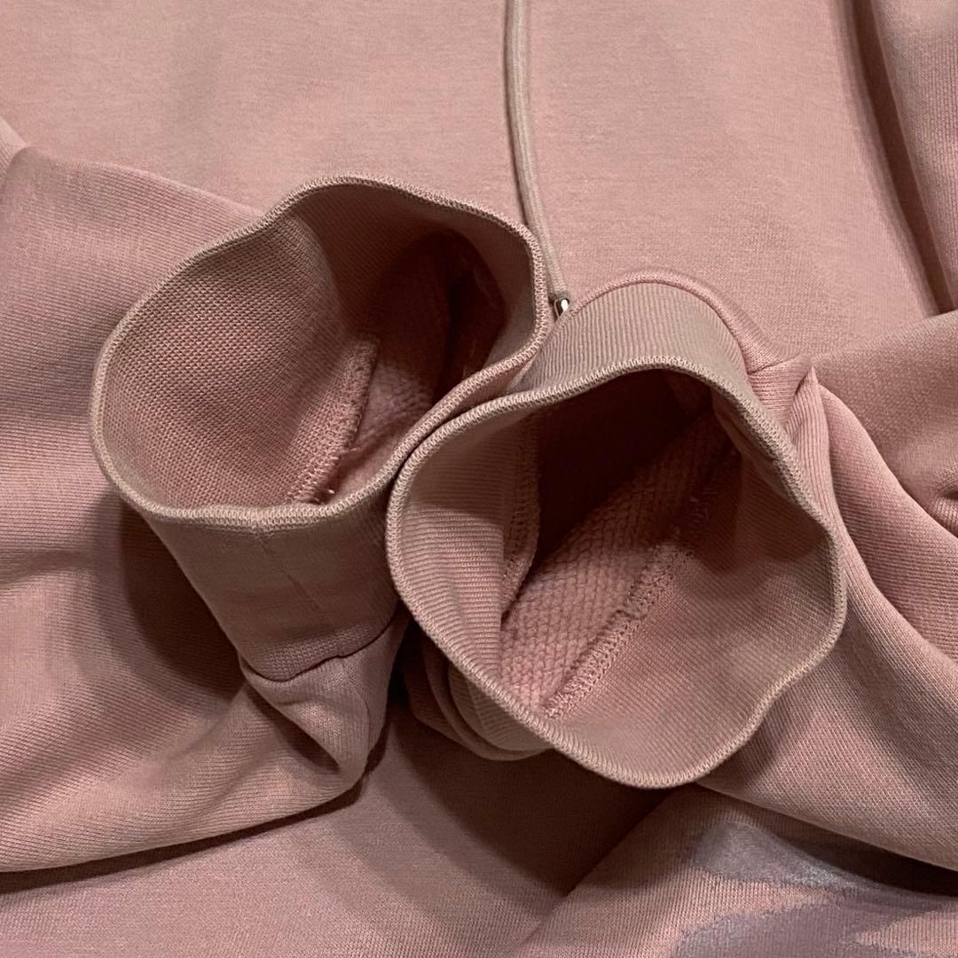 MONCLER・モンクレール・パーカー・ロゴプリント・ピンク・Lサイズ