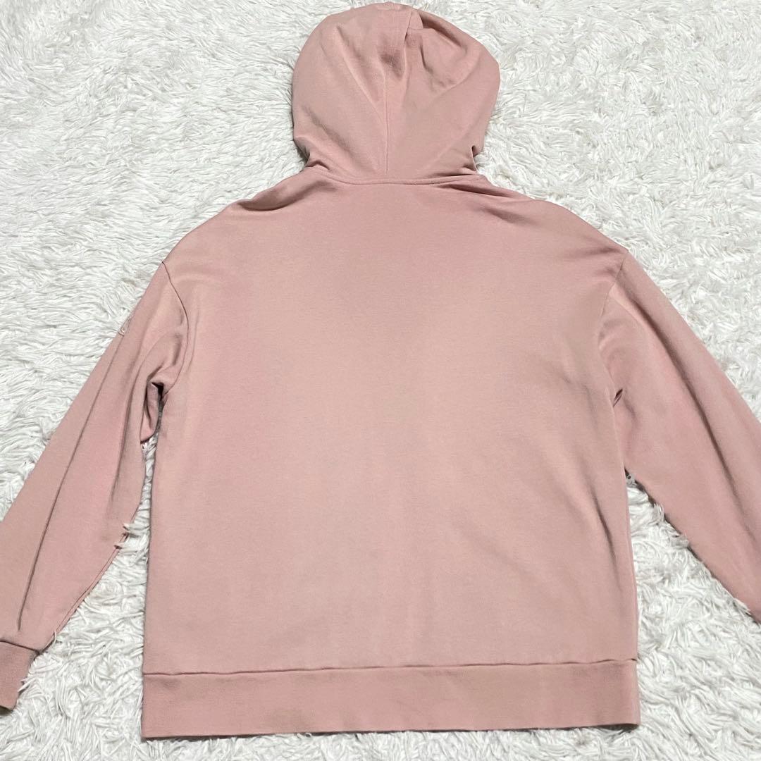 MONCLER・モンクレール・パーカー・ロゴプリント・ピンク・Lサイズ