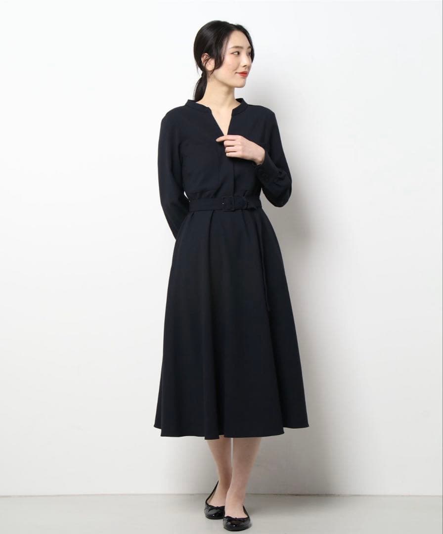 【美品】アルアバイル　キョウネンポリエステルスラッシュネックワンピース　1