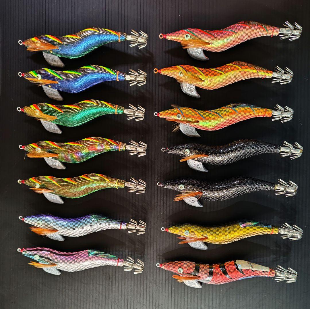 シ*ダ様 餌木猿　3.5寸　14本　 希少カラー　ケース付き