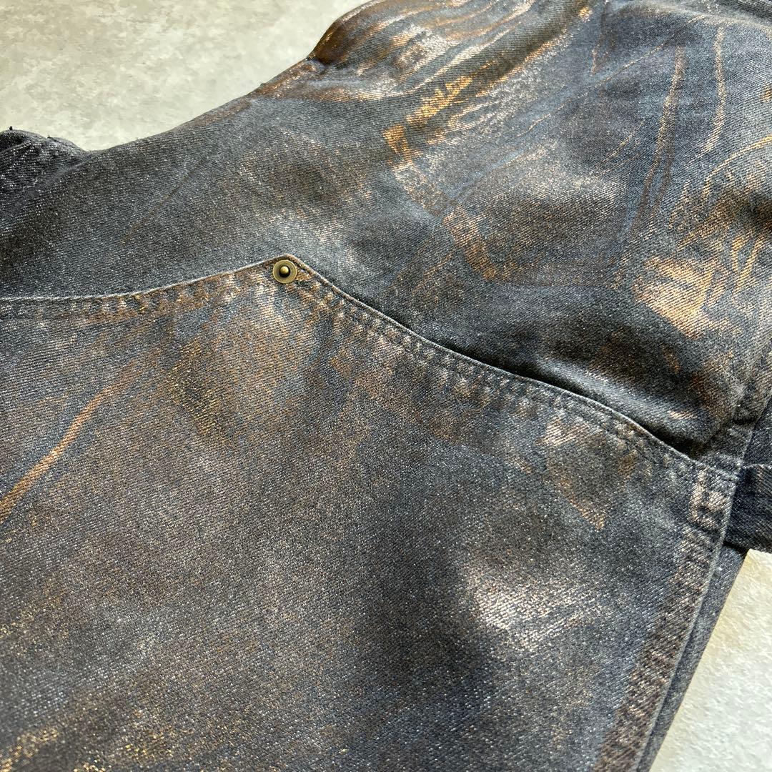 CLEL 特殊加工ダブルニーデニムパンツ