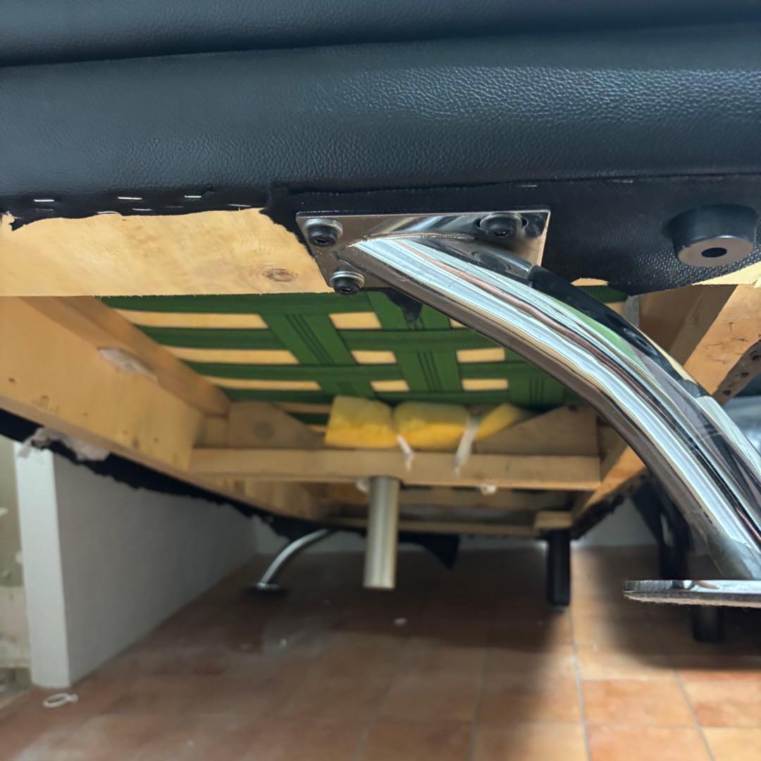 【良品】ニトリ　カウチソファー黒　3人掛け　右カウチ　ロゾ4