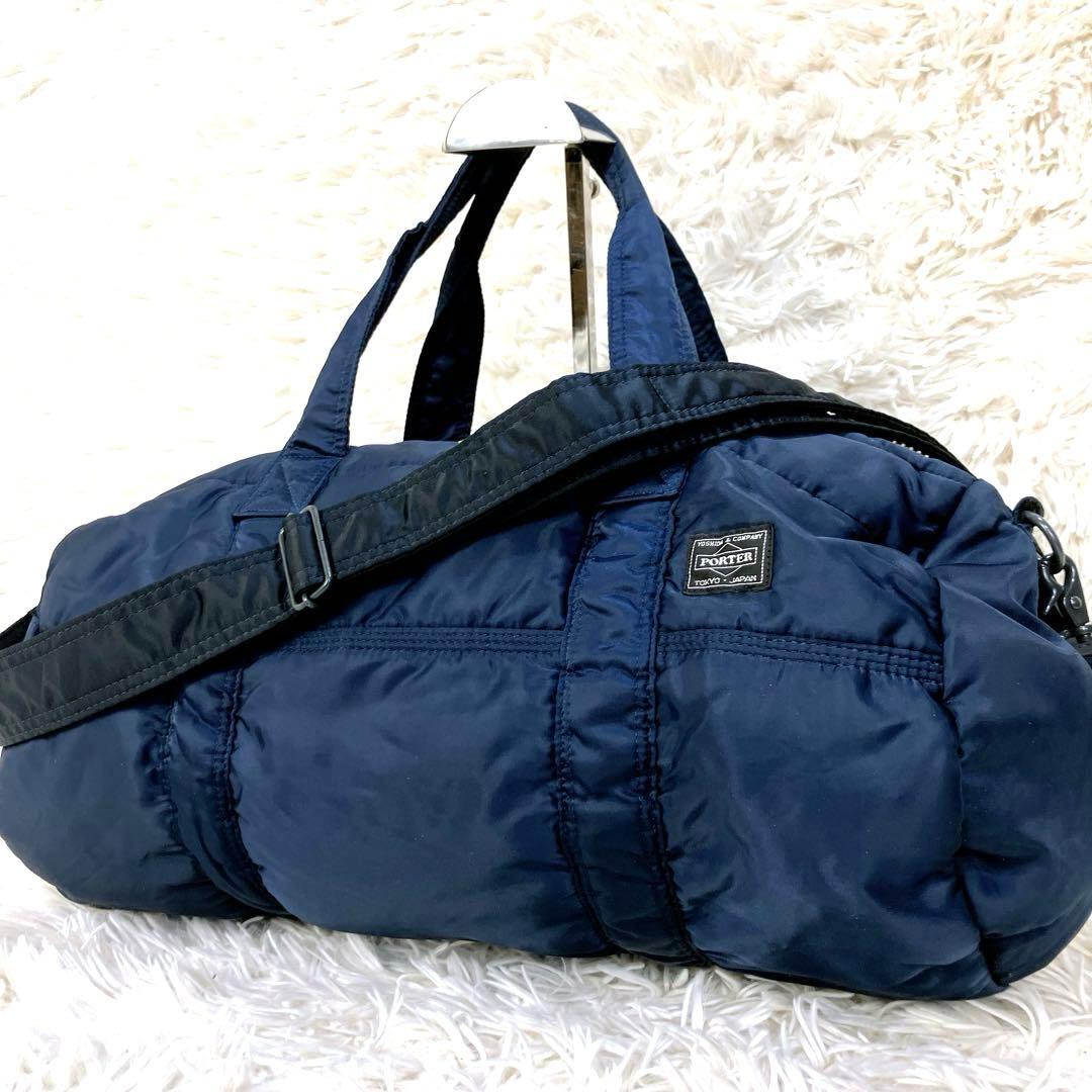 怜美 佐野  ポーター ボストンバッグ ドラム 2way ネイビー大きい