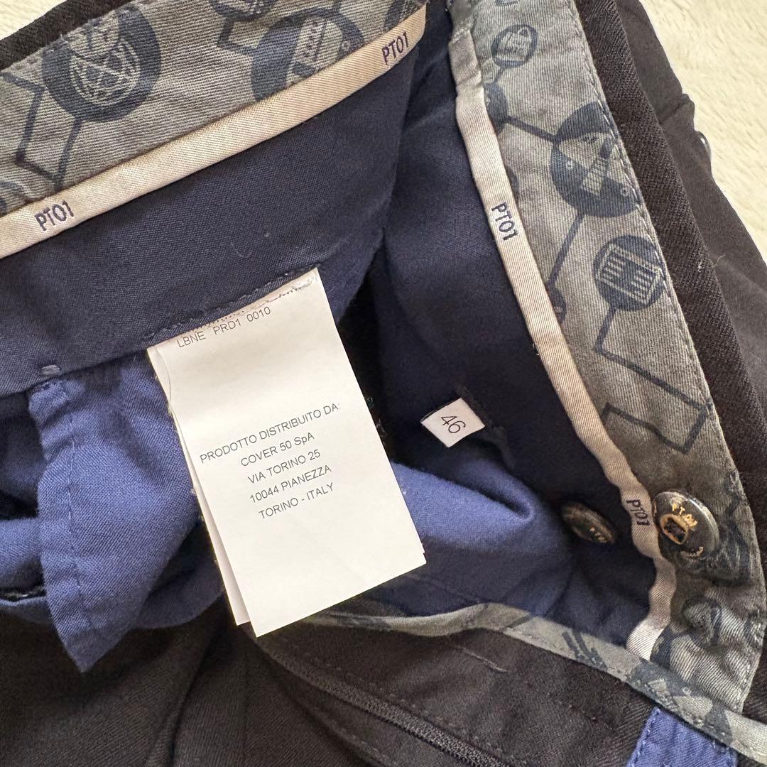 PT01 スラックス ノープリーツ ストレッチ ウール 46