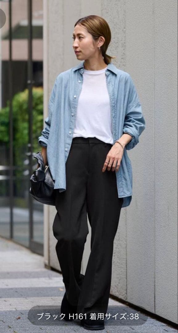 フレームワーク　セミフレアパンツ　ブラック　38