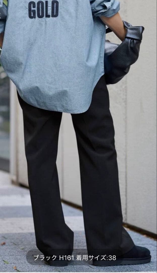 フレームワーク　セミフレアパンツ　ブラック　38