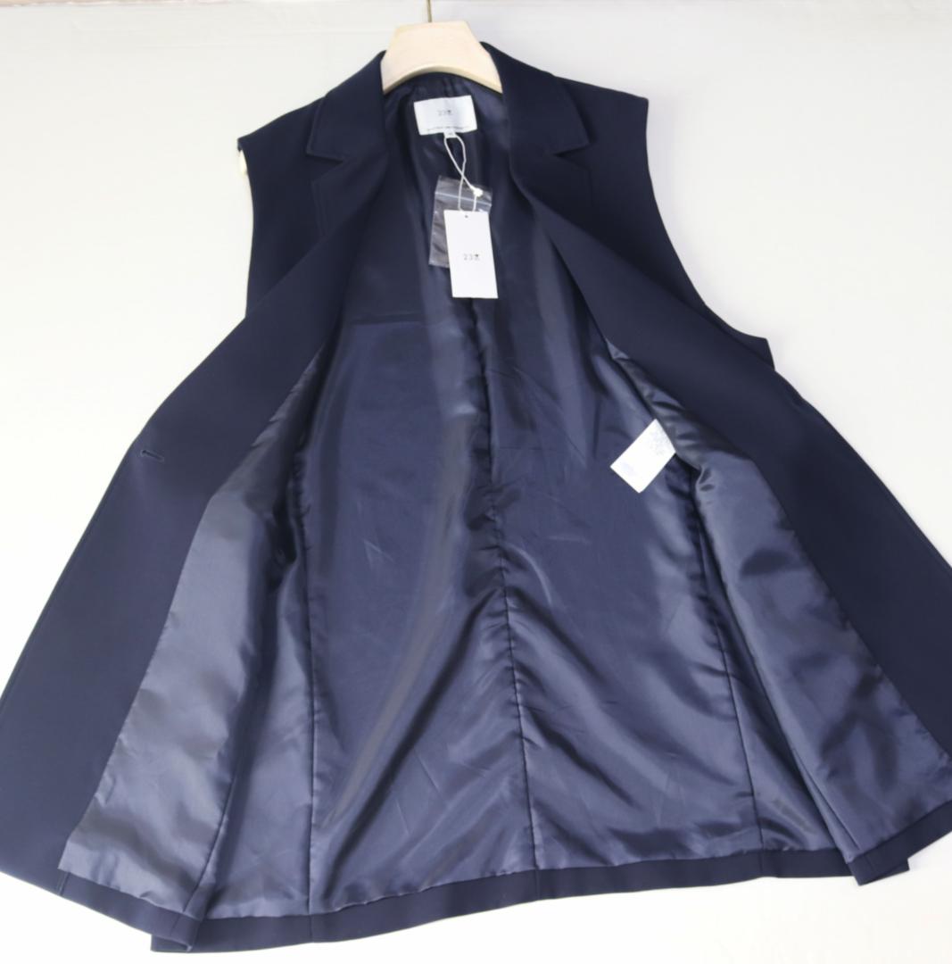 新品タグ付き【23区 ニジュウサンク】オールシーズン ベスト ジレ 紺 38