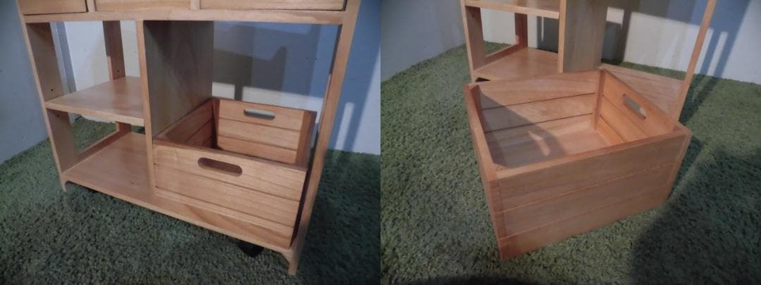 アウトレット【新品/全国一律送料無料】天然木キッチンワゴンカウンター