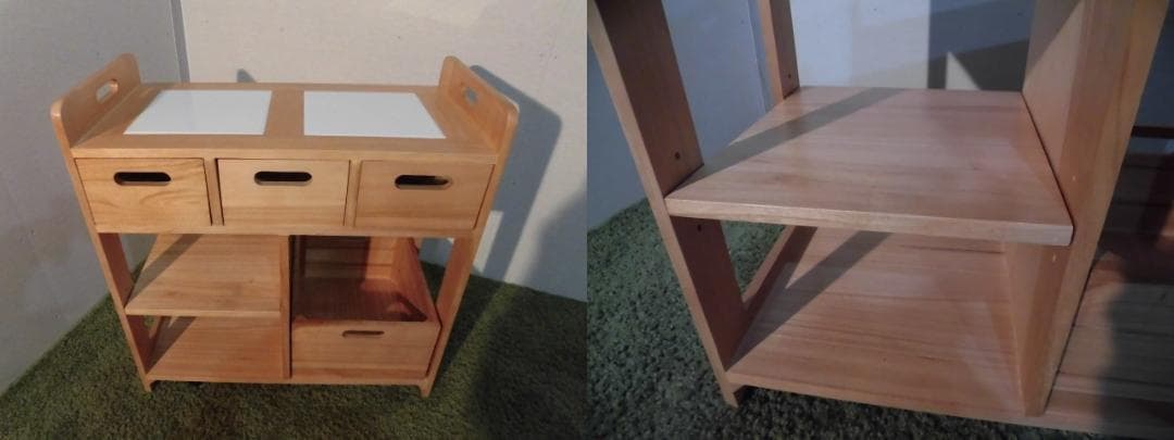 アウトレット【新品/全国一律送料無料】天然木キッチンワゴンカウンター