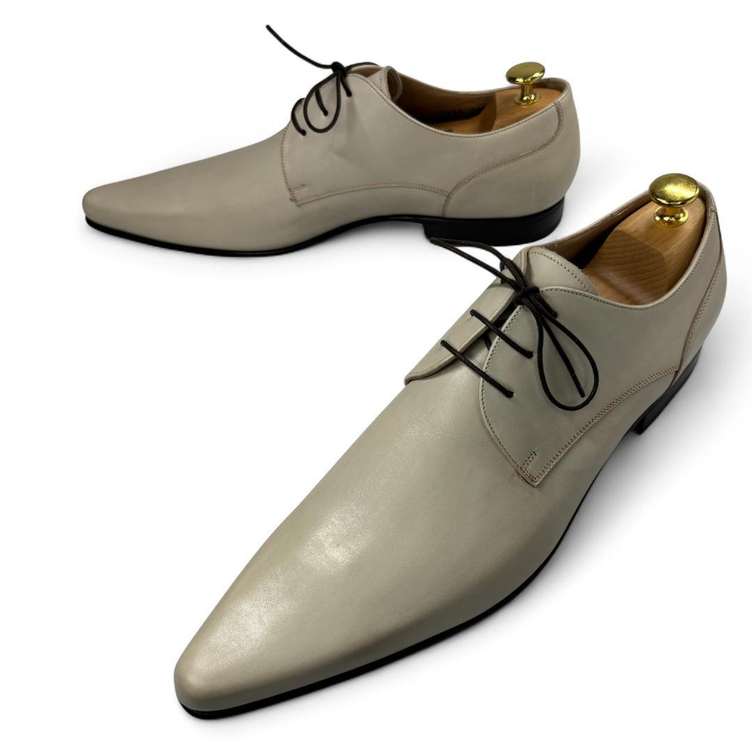 ほぼ新品 ドルガバ ロングノーズ プレーントゥ アイボリー 27.5cm