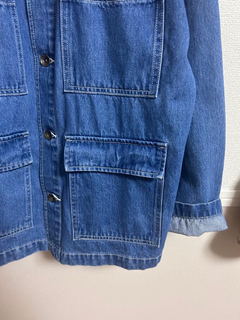 シールームリン DENIMワークカバーオールジャケット　ブルー　FREE