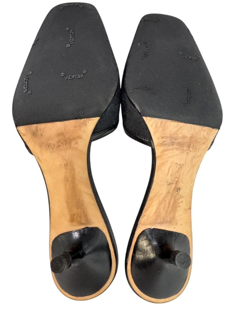 グッチ GUCCI サンダル ミュール シグネチャー 黒 ブラック 24cm