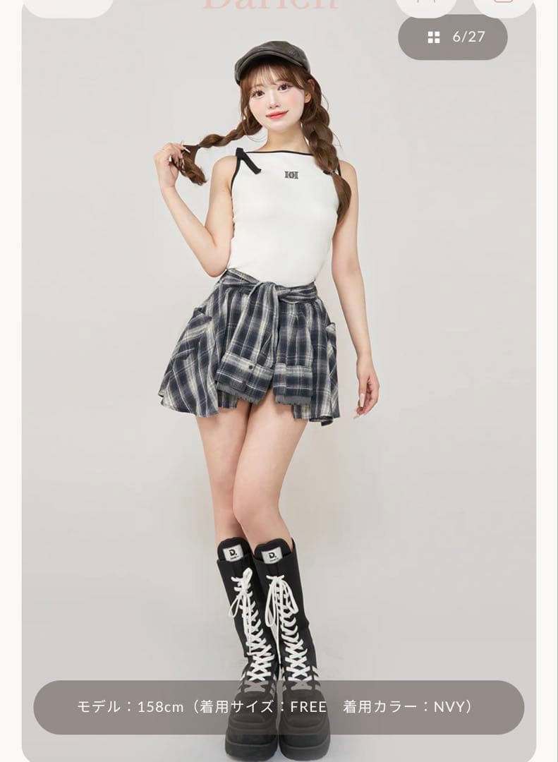 レイヤードチェックショートパンツ