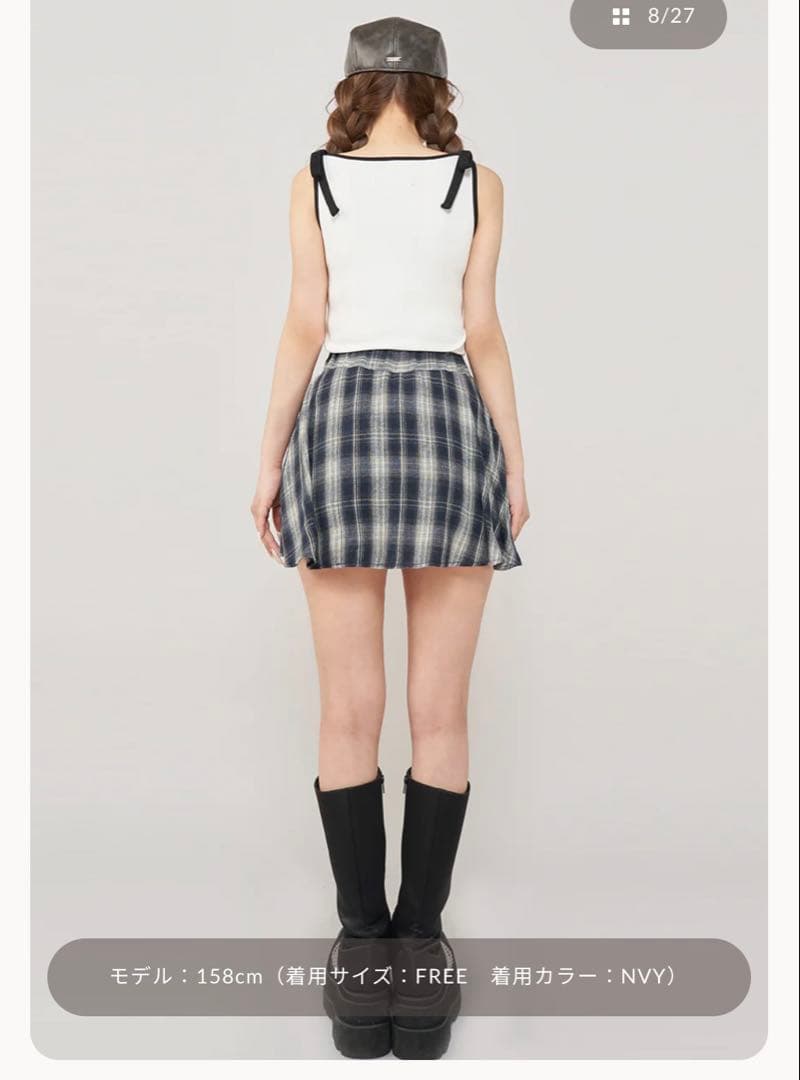 レイヤードチェックショートパンツ