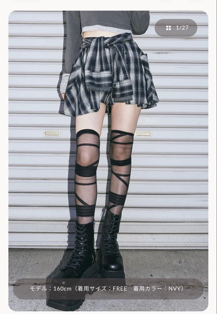 レイヤードチェックショートパンツ