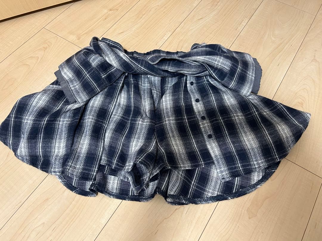 レイヤードチェックショートパンツ