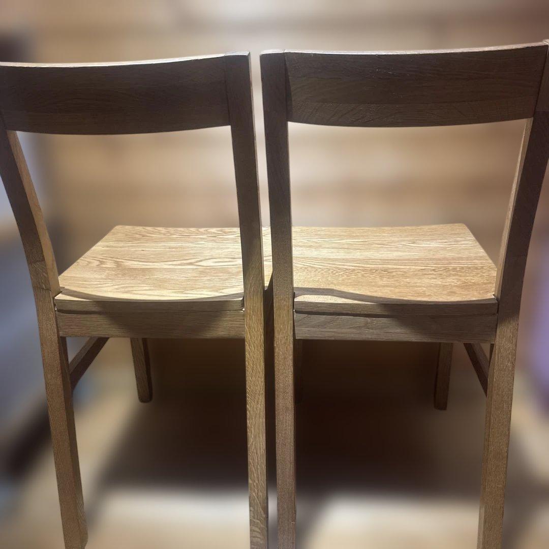無印良品　無垢材オーク材 チェア 2脚セット