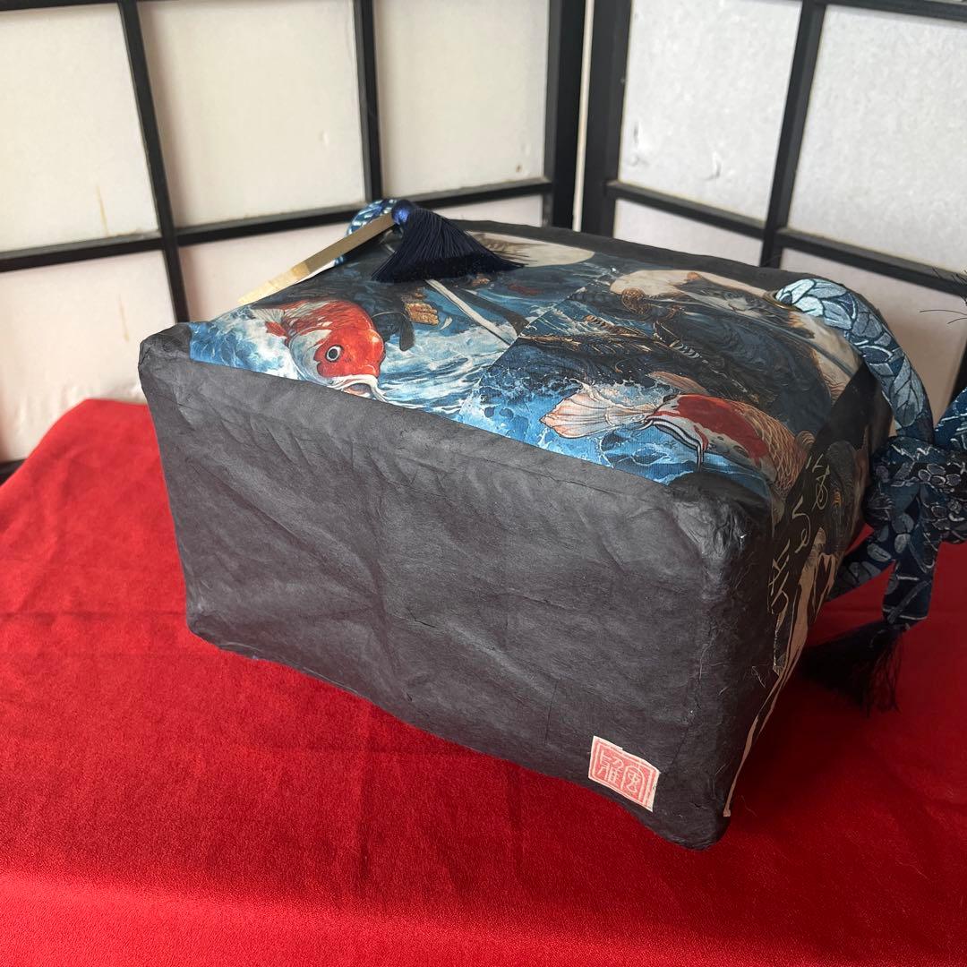 猫侍 一閑張り バッグ かごバッグ ハンドバッグ 和猫 茶トラ 中サイズ 和柄