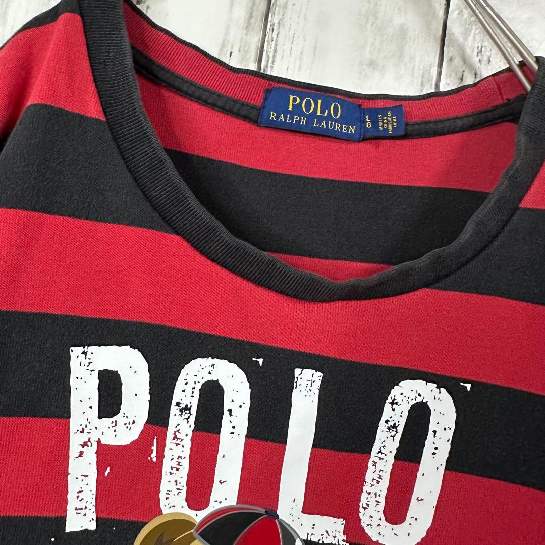 【ポロラルフローレン☆ポロベアバイラルフローレン】赤黒ボーダー☆スウェット☆L
