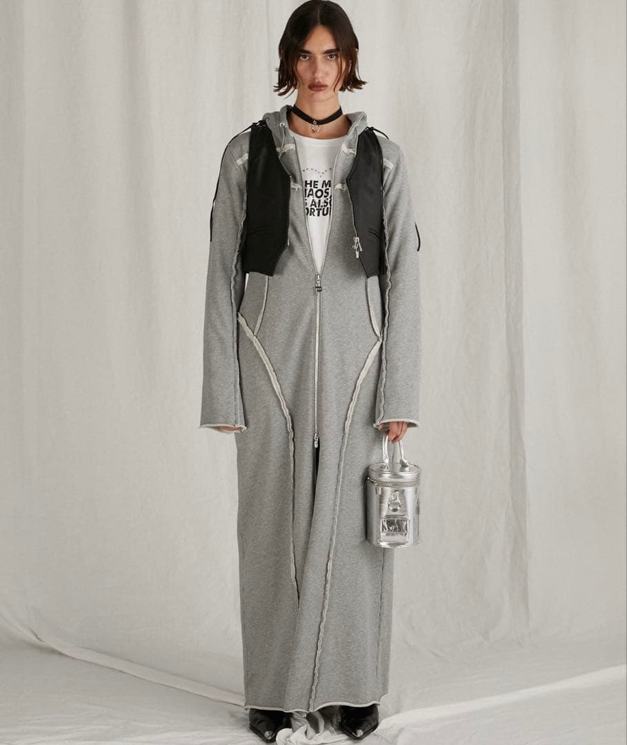 PRANK PROJECT ジップフードスウェットワンピース