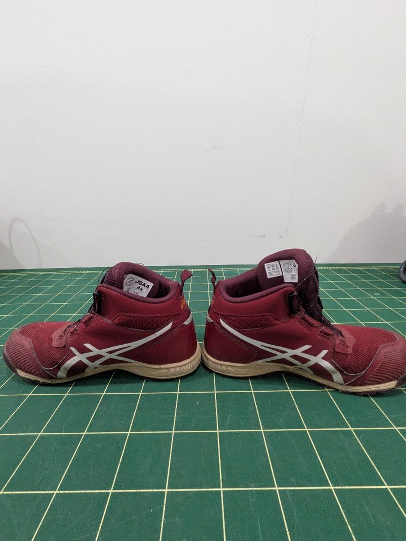 アシックス　ウィンジョブ　安全靴　赤 ワインレッド