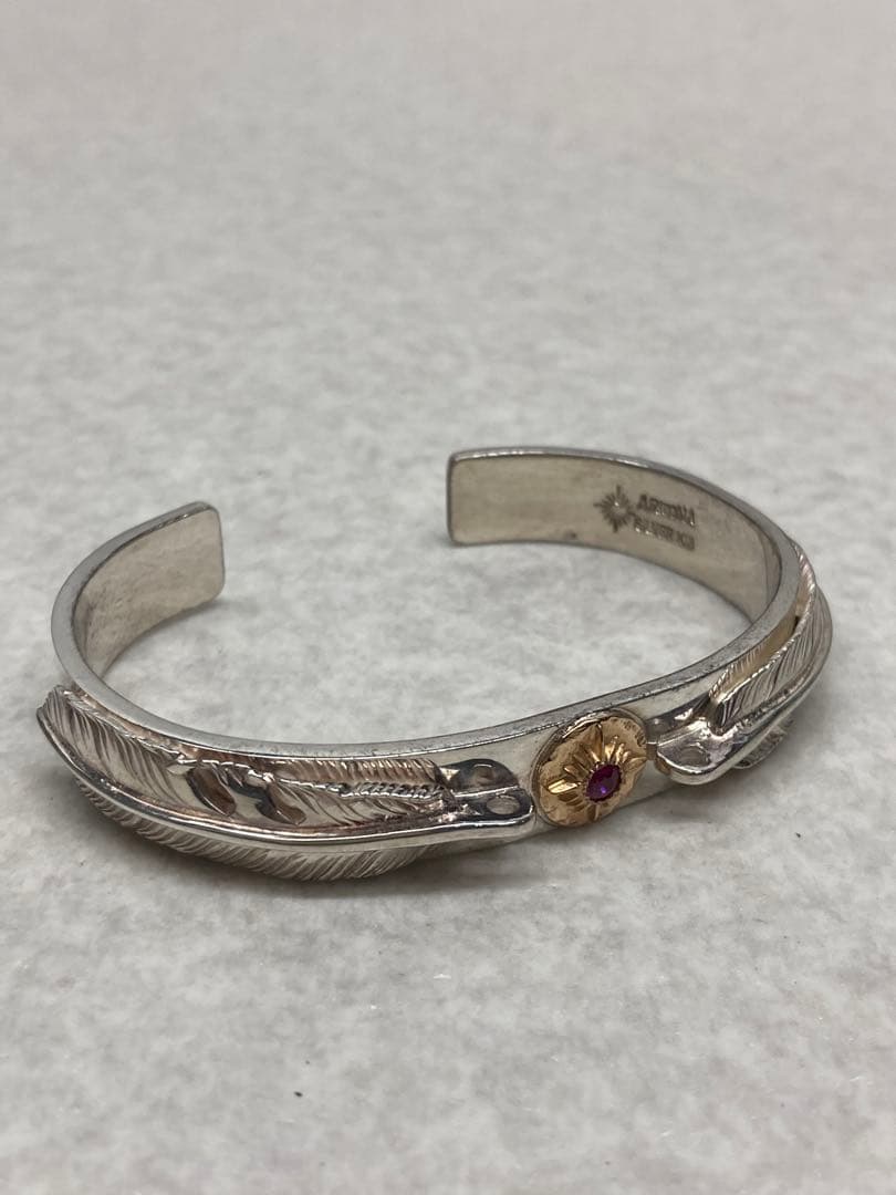 ARIZONA アリゾナフリーダム シルバー K18 18金 ルビー バングル