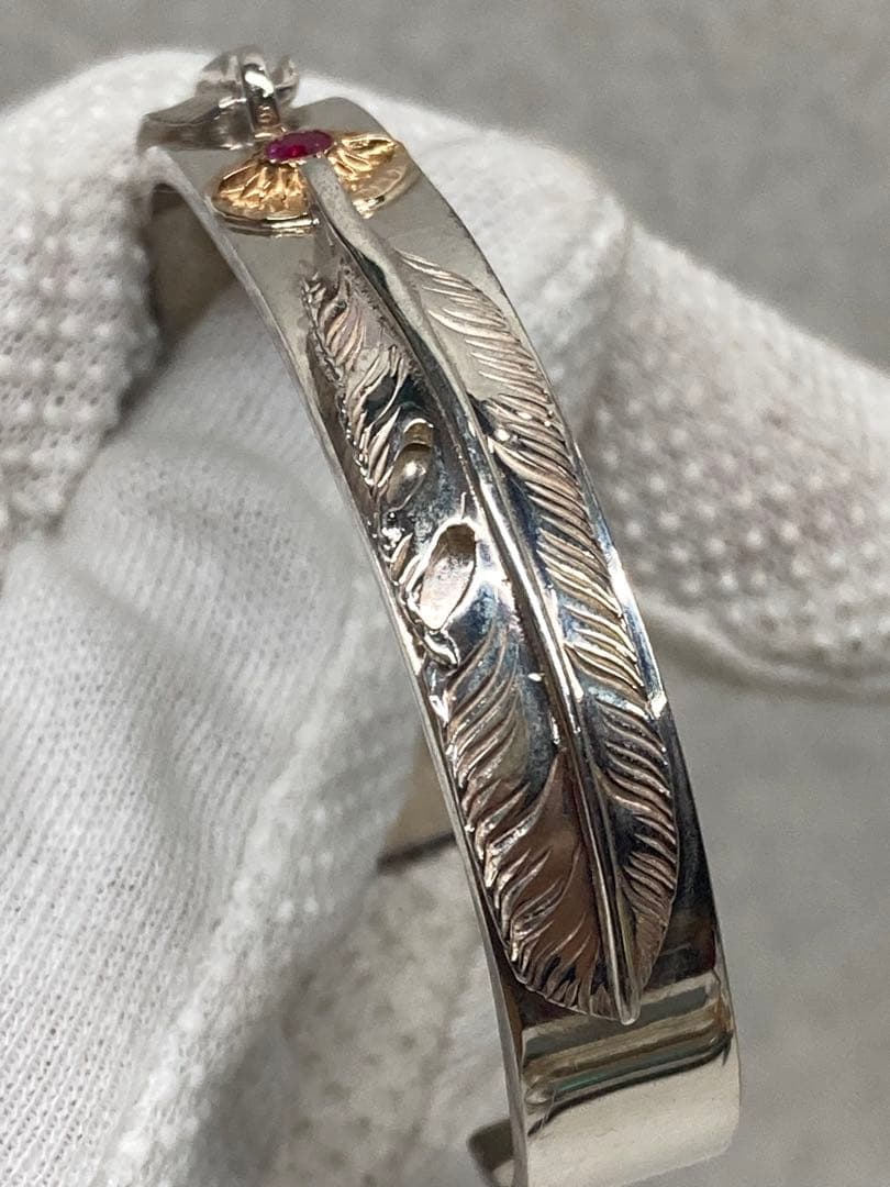 ARIZONA アリゾナフリーダム シルバー K18 18金 ルビー バングル