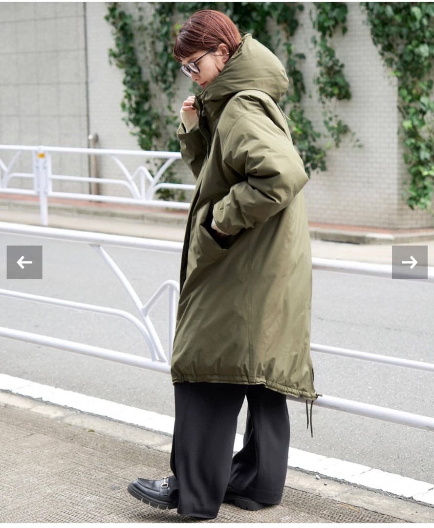 スピックアンドスパン ダウンフーデッドコート　サイズ38 美品