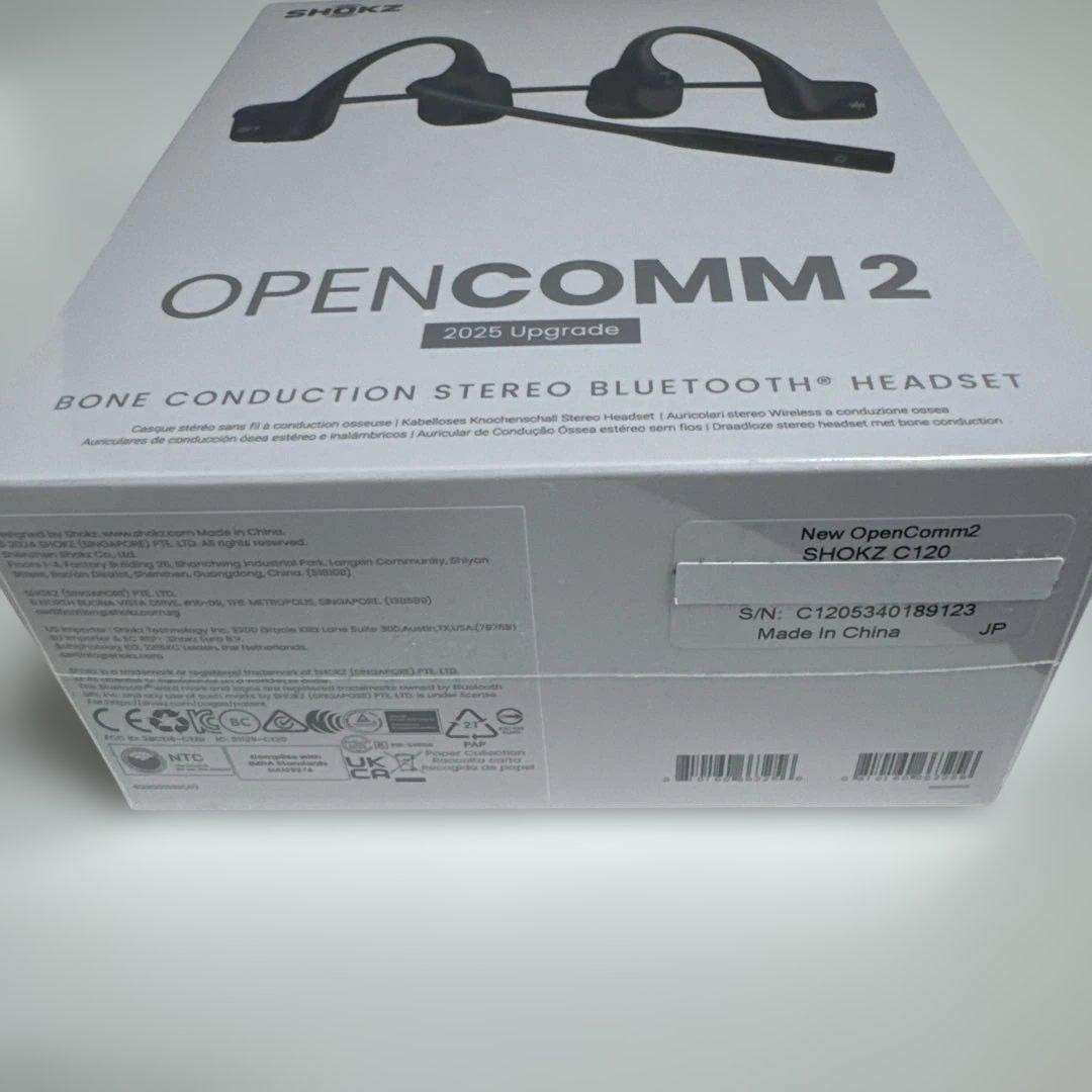 SHOKZ OPENCOMM 2 ブラック 骨伝導ヘッドセット