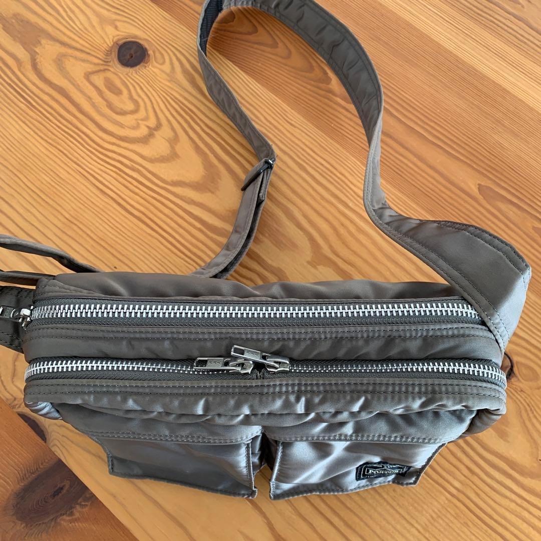 PORTER グレー ナイロン ショルダーバッグ