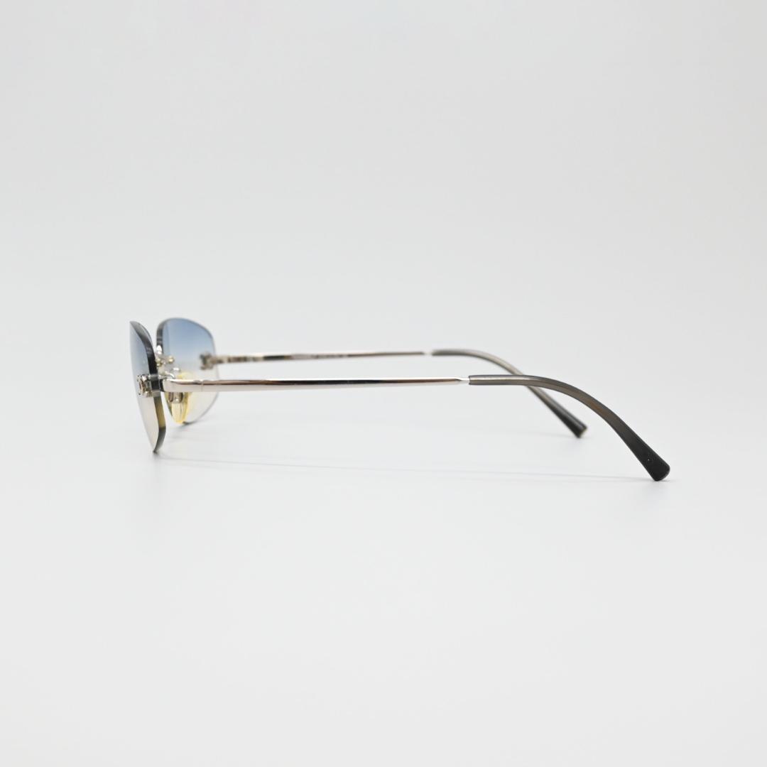 ■ 46548★年 シャネル サングラス ココマーク シルバー×ブルー