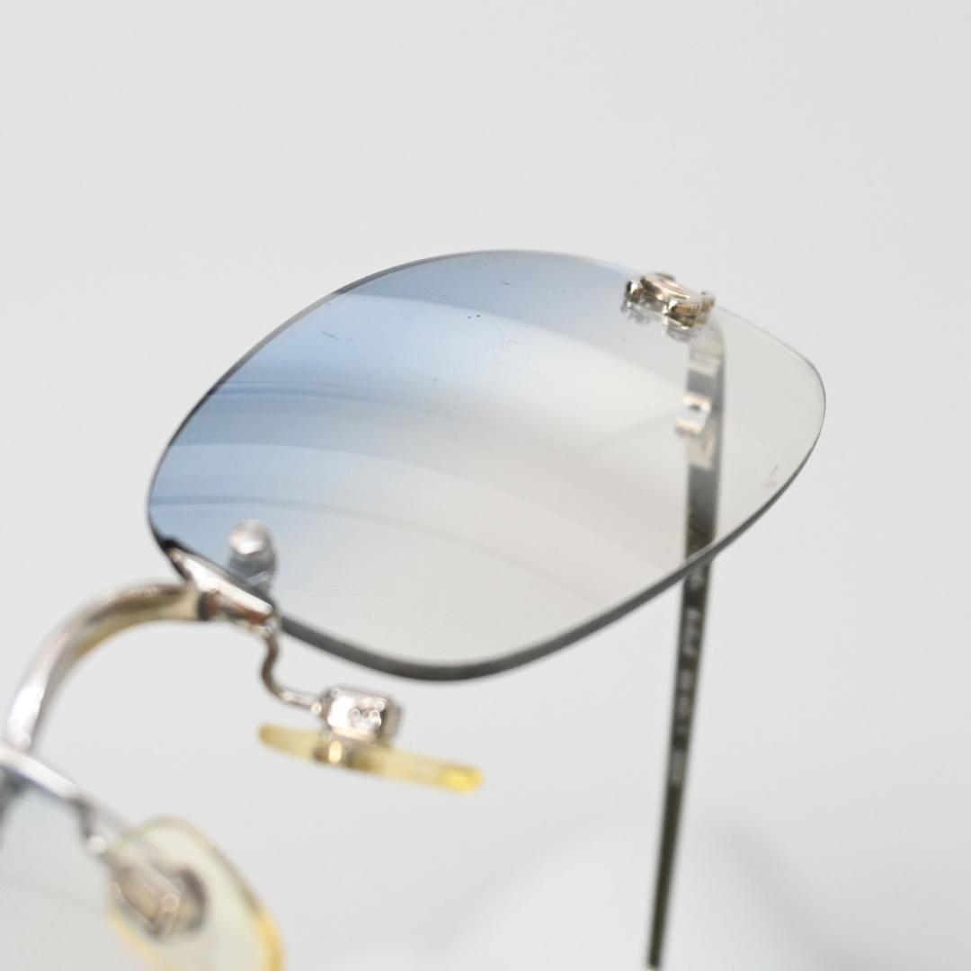 ■ 46548★年 シャネル サングラス ココマーク シルバー×ブルー