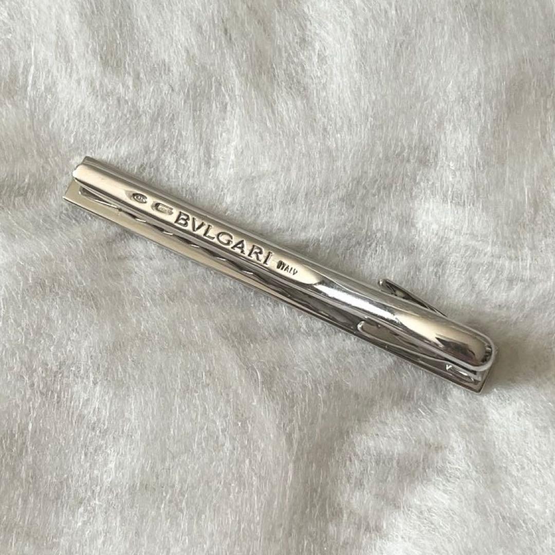 ブルガリ　ネクタイピン　サークルログ　925　シルバー　ロゴ型押し　タイピン