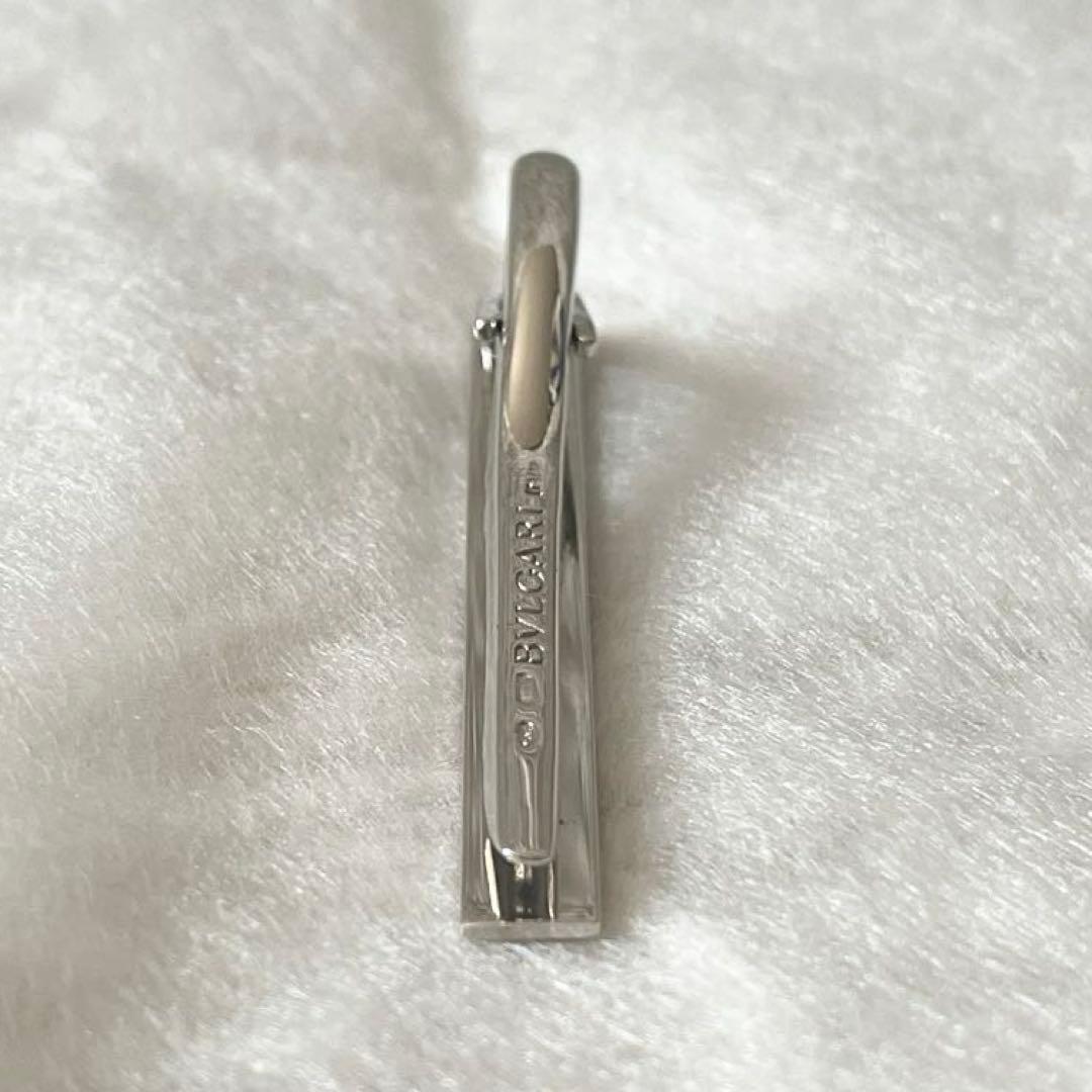 ブルガリ　ネクタイピン　サークルログ　925　シルバー　ロゴ型押し　タイピン