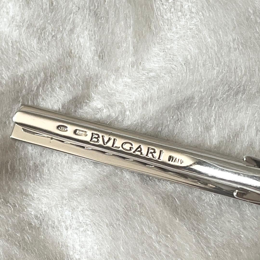 ブルガリ　ネクタイピン　サークルログ　925　シルバー　ロゴ型押し　タイピン